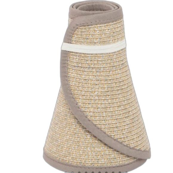 San Diego Hat Company Tan Ultrabraid Large Brim Visor with Brown Ribbon Trim - Picture 9 of 13